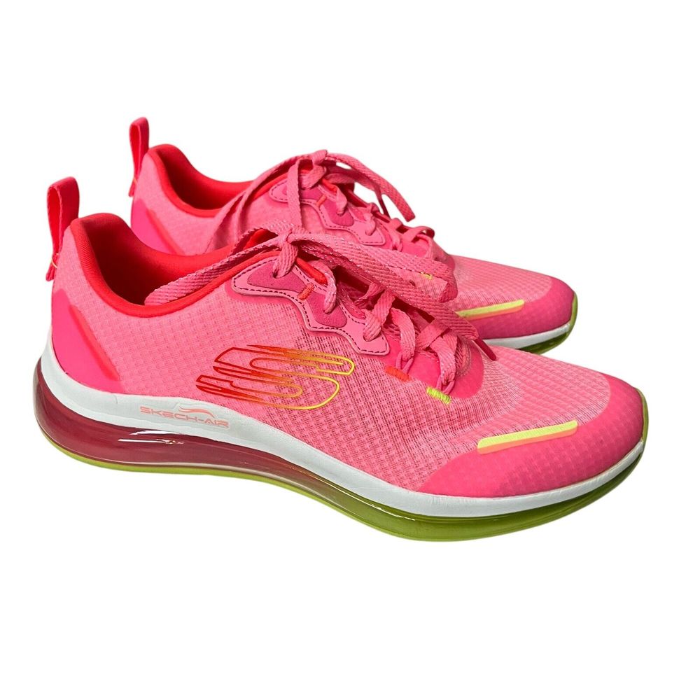 Skechers Pink Neon Athletic Sneakers with Lime Accents